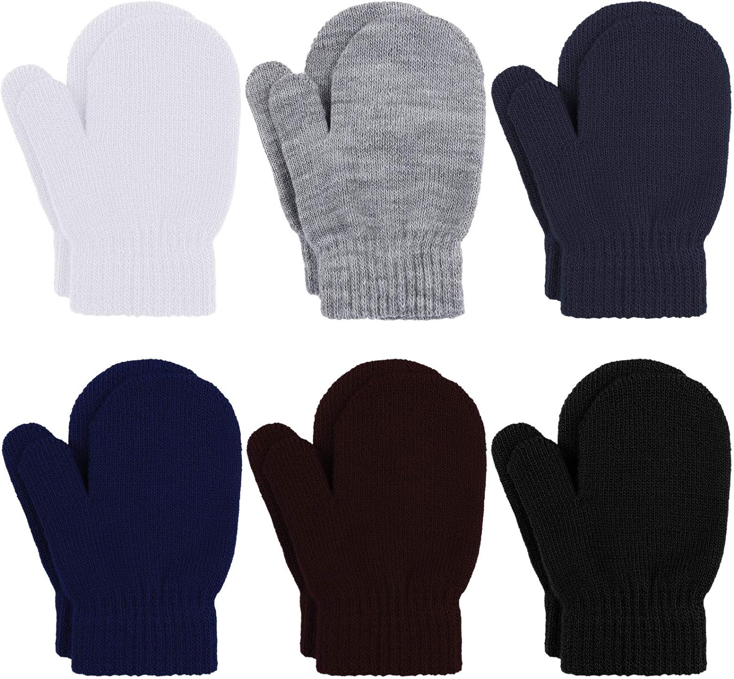 251030090744632_1 URATOT 6 Pairs Toddler Knitted Mittens Magic Stretch Gloves Winter Warm Knitted Soft Baby Mittens - Image 1